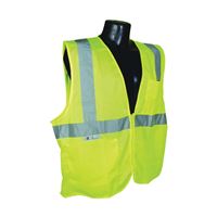Radians SV2ZGM-2X Economical Safety Vest, 2XL, Unisex, Fits to Chest Size: 30 in, Polyester, Green/Silver, Zipper 