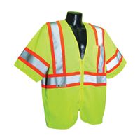 Radians SV22-3ZGM-L Economical Safety Vest, L, Polyester, Green/Silver, Zipper 