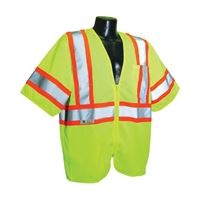 RADWEAR SV22-3ZGM-2X Safety Vest, 2XL, Polyester, Green/Silver, Zipper Closure 