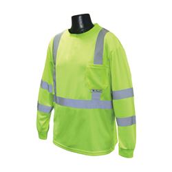 Radwear ST21-3PGS-L Safety T-Shirt, L, Polyester, Green, Long Sleeve, Pullover 