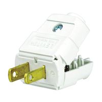 Leviton C22-00101-0WP Electrical Plug, 2 -Pole, 15 A, 125 V, NEMA: NEMA 1-15P, White 