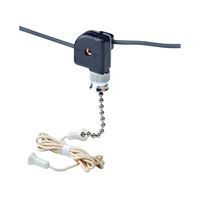 Leviton C20-10097-000 Pull Chain Switch, 1-Pole, 125/250 V, 3 A, Metal 