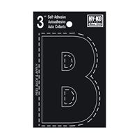 HY-KO 30400 Series 30412 Die-Cut Letter, Character: B, 3 in H Character, Black Character, Vinyl 10 Pack 
