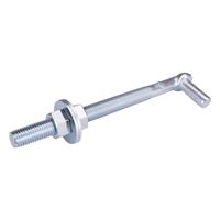 ProSource LR086 Bolt Hook, 3/4 in Thread, 7-1/8 in L Thread, 10 in L, Steel, Zinc-Plated 