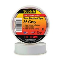 Scotch 35 Electrical Tape, 66 ft L, 3/4 in W, PVC Backing, Gray 
