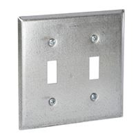 RACO 871 Handy Box Cover, 4 in L, 4 in W, Square, Galvanized Steel, Gray