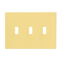 Eaton Wiring Devices PJS3V Wallplate, 4-7/8 in L, 6-3/4 in W, 3 -Gang, Polycarbonate, Ivory, High-Gloss