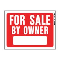HY-KO 20604 Sign, For Sale By Owner, White Legend, Plastic, 12 in W x 8-1/2 in H Dimensions 10 Pack 
