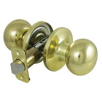 ProSource T9730BRA4V Knob Lockset, Knob Handle, Metal, Polished Brass, 2-3/8 to 2-3/4 in Backset, 44 x 57 mm Strike 