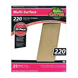 Gator 3260 Sanding Sheet, 11 in L, 9 in W, 220 Grit, Extra Fine, Aluminum Oxide Abrasive 