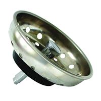 Danco 88275 Basket Strainer with Pin, 3-1/4 in Dia, Stainless Steel, Chrome, For: 3-1/4 in Drain Opening Sink 