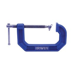 Irwin 2025102 C-Clamp, 10 lb Clamping, 2-1/2 in Max Opening Size, 1-3/8 in D Throat, Steel Body, Blue Body 