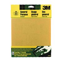 3M 9000NA Sandpaper Sheet, 11 in L, 9 in W, Very Fine, 220 Grit, Aluminum Oxide Abrasive, Paper Backing 