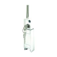 Prime-Line U 9919 Patio Door Lock, Different Key, Zinc, White, 3/16, 1/8, 1/4 in Thick Door 