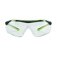 3M 47100-WZ4 Safety Glasses, Anti-Fog, Anti-Scratch Lens, Wraparound Frame, Green/Neon Black Frame 