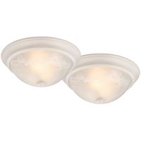 Boston Harbor 41800-WH Flush Mount Ceiling Fixture, 120 V, 60 W, A19 or CFL Lamp, White Fixture 