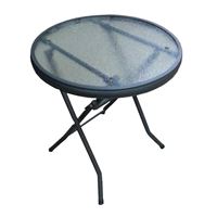 Santas Forest 50393 End Table, 16 in W, 15.75 in D, 18 in H, Steel Frame, Round Table, Glass/Steel Table 4 Pack