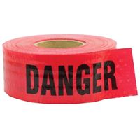 CH Hanson 16031 Reinforced Barricade Tape, 500 ft L, 3 in W, Red, Polyethylene 