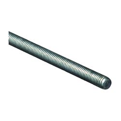 Stanley Hardware N179-440 Threaded Rod, 7/16-14 Thread, 24 in L, A Grade, Steel, Zinc, UNC Thread 
