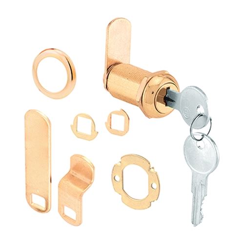 Defender Security U 9953KA Drawer and Cabinet Lock, Y13 Yale Keyway, Keyed Lock, Brass