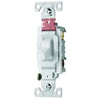 Eaton Wiring Devices CS220W Toggle Switch, 20 A, 120/277 V, Lead Wire Terminal, Nylon Housing Material, White 