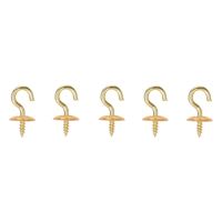 ProSource Cup Hook, 3/16 in Opening, 2.5 mm Thread, 3/4 in L, Brass, Brass