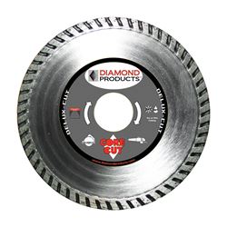 DIAMOND PRODUCTS 21141 Circular Blade, 6 in Dia, 7/8 in Arbor, Diamond Cutting Edge 