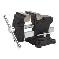 Vulcan JLO-067 Bench Vise, 3-1/2 in Jaw Opening, 1/4 in W Jaw, 2 in D Throat, Cast Iron Steel, Serrated Jaw 