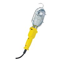 PowerZone ORTL010606 Work Light with Metal Guard and Single Outlet, 12 A, 6 ft L Cord, Yellow 4 Pack 