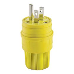 Eaton Wiring Devices 14W47-K Electrical Plug, 2 -Pole, 15 A, 125 V, IP66, NEMA: NEMA 5-15, Yellow 