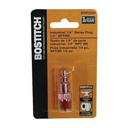 Bostitch BTFP72318 Hose Plug, 1/4 in, NPT Male, Steel, Plated, Pack of 4 