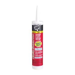 DAP 18510 Adhesive Sealant, White, 24 hr Curing, -20 to 150 deg F, 10.1 oz Cartridge 