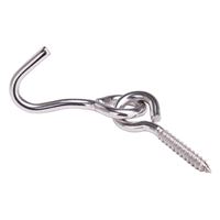 ProSource LR-404S-PS Hammock Hook, 1-1/4 in Opening, Stainless Steel, Silver, Stainless Steel 