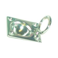 US Hardware M-088C Hatch Lifting Ring, Brass, Chrome, For: Small Hatches, Cabinets and Drawers 