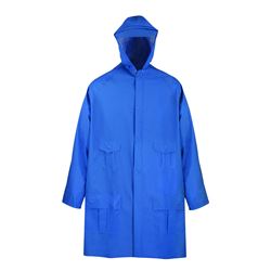 Diamondback 8156GRBXL Rain Parka, XL, PVC, Blue, Hooded Collar, Zipper with Snap Down Storm Flap Closure 