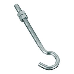 National Hardware 2162BC Series N221-689 Hook Bolt, 5/16 in Thread, 5 in L, Steel, Zinc, 100 lb Working Load 10 Pack 