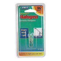 Feit Electric BPQ50T4 Halogen Bulb, 50 W, Candelabra GY6.35 Lamp Base, JC T4 Lamp, 3000 K Color Temp, Pack of 12 