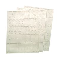 HY-KO 30014 Die-Cut Number and Letter Set, 2 in H Character, White Character, White Background, Vinyl 