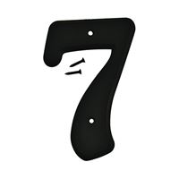 HY-KO 30200 Series 30207 House Number, Character: 7, 6 in H Character, Black Character, Plastic 5 Pack 