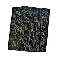 HY-KO 30033 Die-Cut Number and Letter Set, 1 in H Character, Black Character, Black Background, Vinyl 