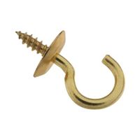National Hardware N119-628 Cup Hook, 0.24 in Opening, 0.96 in L, Brass 
