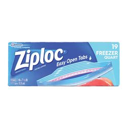 Ziploc 00388 Freezer Bag, 1 qt Capacity 