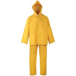 Diamondback SRS3/111-M Rain Suit, M, 28-1/2 in Inseam, Polyester/PVC, Yellow, Comfortable Corduroy Collar 