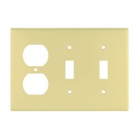 Eaton Wiring Devices 2158V-BOX Combination Wallplate, 4-1/2 in L, 6-3/8 in W, 3 -Gang, Thermoset, Ivory 