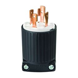 Eaton Wiring Devices L1430P Electrical Plug, 3 -Pole, 30 A, 125/250 V, NEMA: NEMA L14-30, Black/White 
