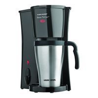Black+Decker Brew N Go DCM18S Coffee Maker, 2 Cups Capacity, 800 W, Stainless Steel 