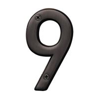 HY-KO Prestige Series BR-42OWB/9 House Number, Character: 9, 4 in H Character, Bronze Character, Solid Brass 3 Pack 