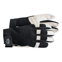 Boss 4047L Protective Gloves, L, Wing Thumb, Elastic Cuff, Goatskin Leather, White 