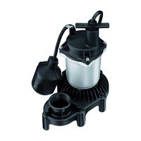 Simer 2163 Sump Pump, 1-Phase, 3.9 A, 115 V, 0.33 hp, 1-1/2 in Outlet, 22 ft Max Head, 660 gph, Thermoplastic 