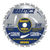 Irwin Marathon 24030 Circular Saw Blade, 7-1/4 in Dia, 5/8 in Arbor, 24-Teeth, Carbide Cutting Edge 10 Pack